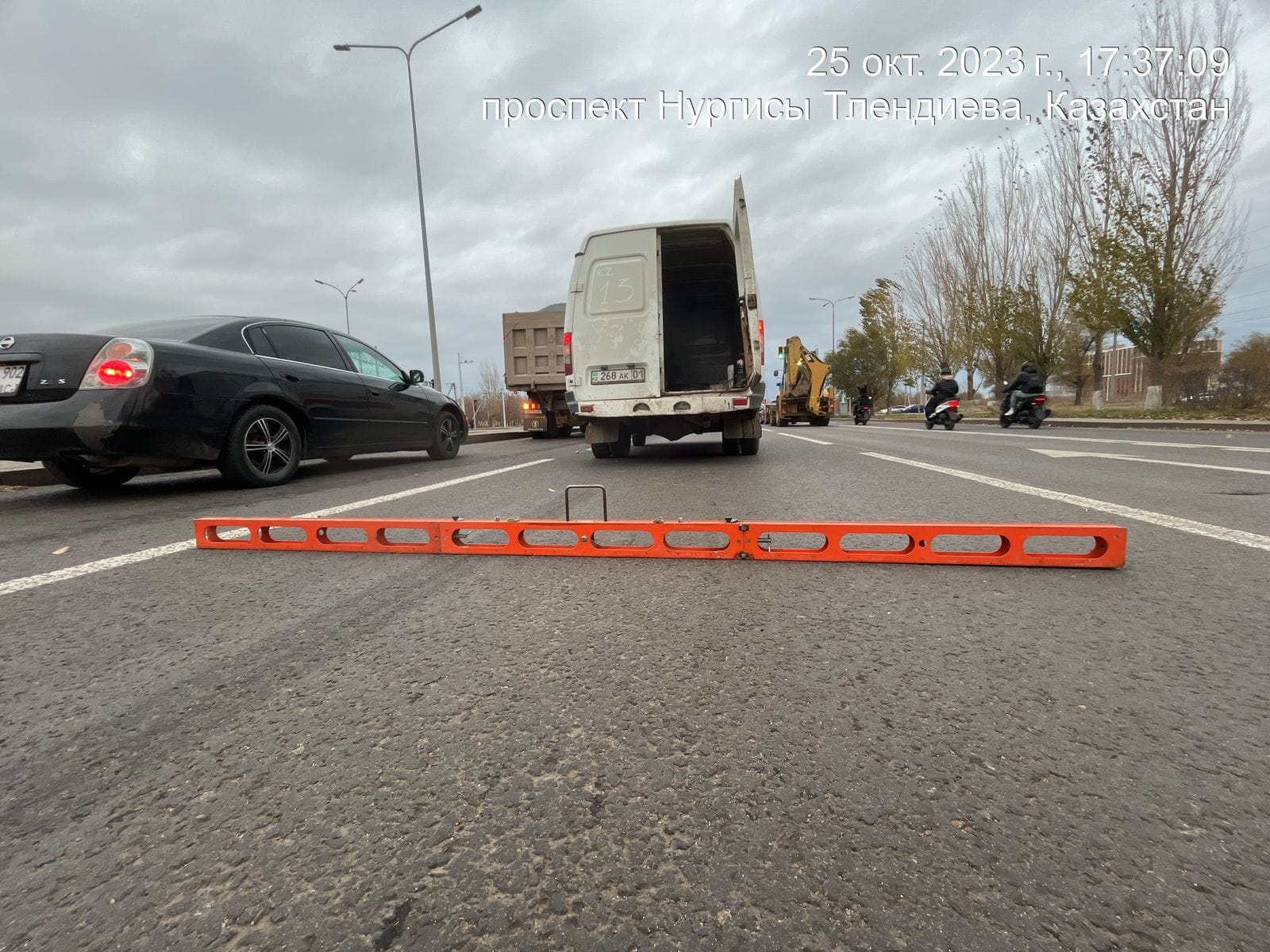 Замер ровности покрытия с ПКМ Veleton на проспекте Тауелсиздик
