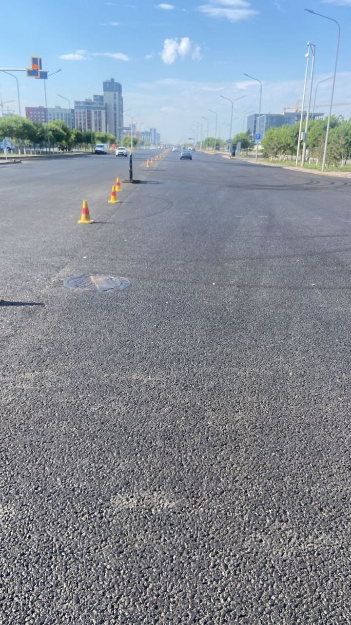 Готовое покрытие на проспекте Турана после укладки ЩМА-20 с ПКМ Veleton